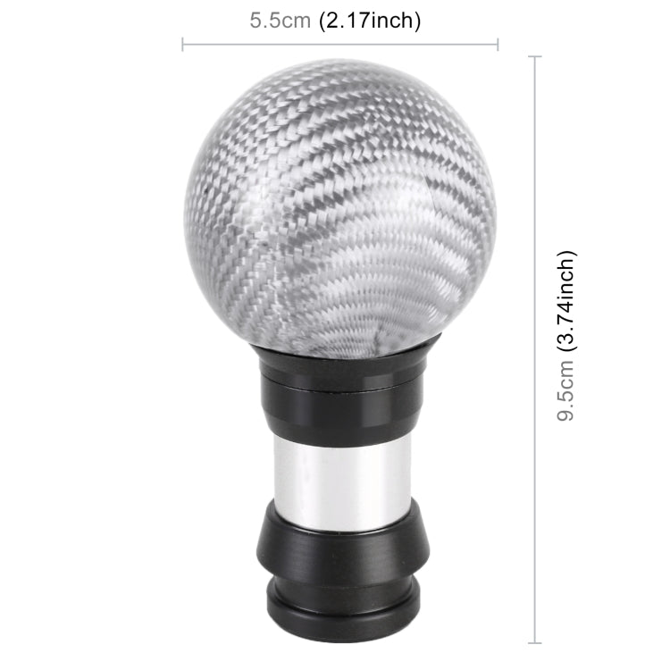 Universal Car Pressable Telescopic Carbon Fiber Gear Head Gear Shift Knob, Length: 9.5cm (Silver) - Shift Knob by PMC Jewellery | Online Shopping South Africa | PMC Jewellery | Buy Now Pay Later Mobicred