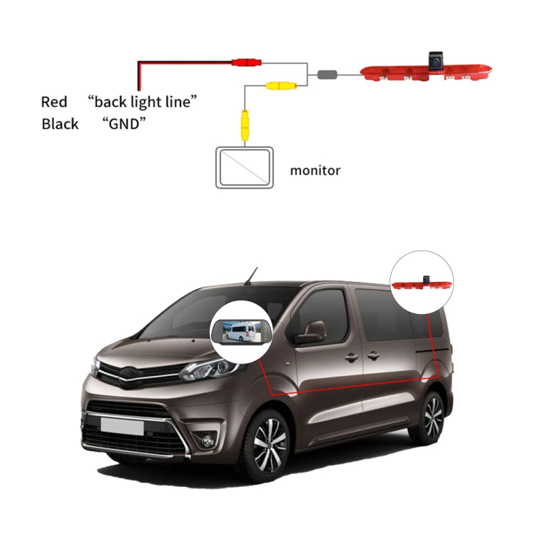 PZ471 Car Waterproof 170 Degree Brake Light View Camera for Citroen / Peugeot / Toyota - Rear View Cameras by PMC Jewellery | Online Shopping South Africa | PMC Jewellery | Buy Now Pay Later Mobicred