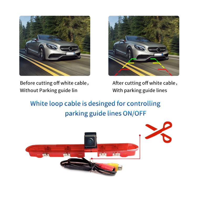 PZ471 Car Waterproof 170 Degree Brake Light View Camera + 7 inch Rearview Monitor for Citroen / Peugeot / Toyota - Rear View Cameras by PMC Jewellery | Online Shopping South Africa | PMC Jewellery | Buy Now Pay Later Mobicred