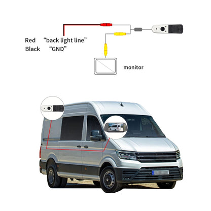 PZ475 Car Waterproof 170 Degree Brake Light View Camera + 7 inch Rearview Monitor for Volkswagen Crafter - Rear View Cameras by PMC Jewellery | Online Shopping South Africa | PMC Jewellery | Buy Now Pay Later Mobicred