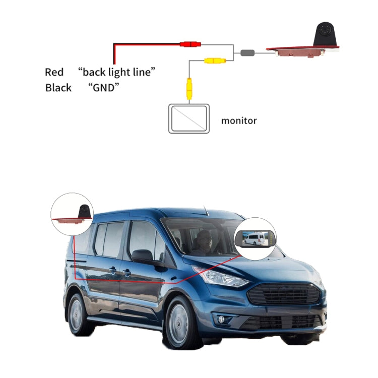 PZ477 Car Waterproof 170 Degree Brake Light View Camera for Ford Transit Custom - Rear View Cameras by PMC Jewellery | Online Shopping South Africa | PMC Jewellery | Buy Now Pay Later Mobicred