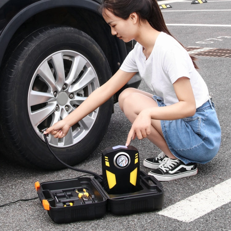 Car 12V Portable Inflatable Cylinder Pedal Pointer Air Pump with Light & Tool Box - Inflatable Pump by PMC TechLife | Online Shopping South Africa | PMC TechLife