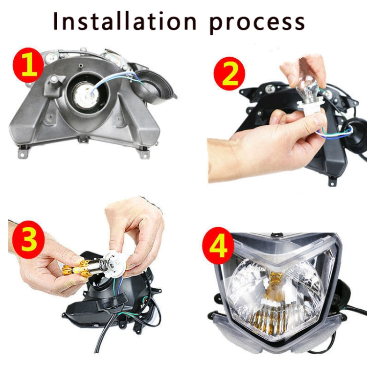 H4 DC12-80V / 20W / 6000K / 2000LM Motorcycle Headlight with Angel Eyes (Blue) - Headlights by PMC Jewellery | Online Shopping South Africa | PMC Jewellery | Buy Now Pay Later Mobicred