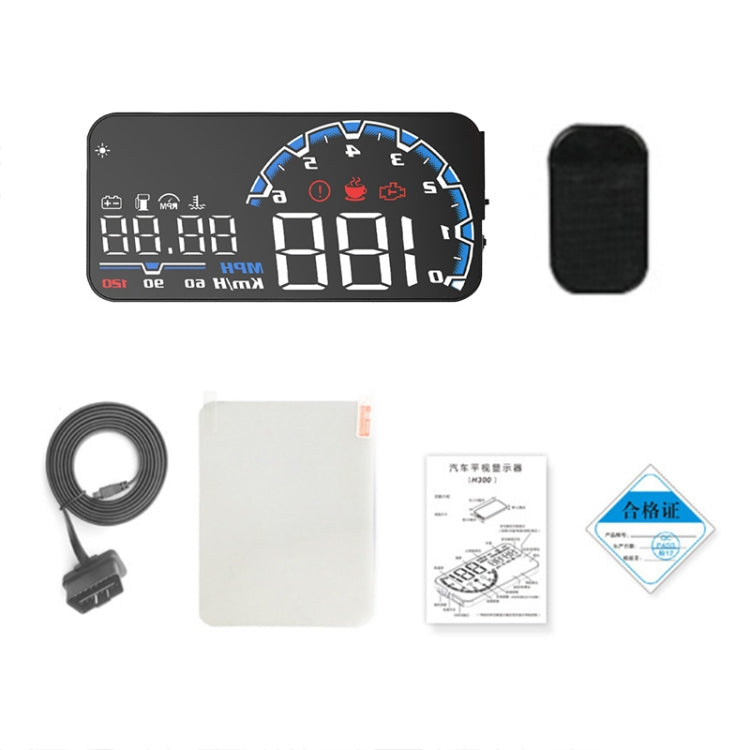 H300 Car 5 inch OBD HUD Head-up Display Support Engine Failure Alarm / Water Temperature Alarm Voltage Alarm - Head Up Display System by PMC Jewellery | Online Shopping South Africa | PMC Jewellery | Buy Now Pay Later Mobicred