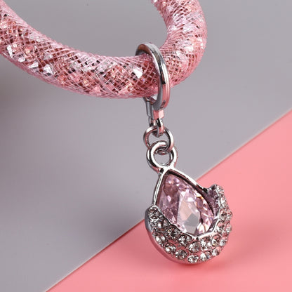 Car Diamond Metal + Plastic Keychain (Pink) - Key Rings by PMC Jewellery | Online Shopping South Africa | PMC Jewellery