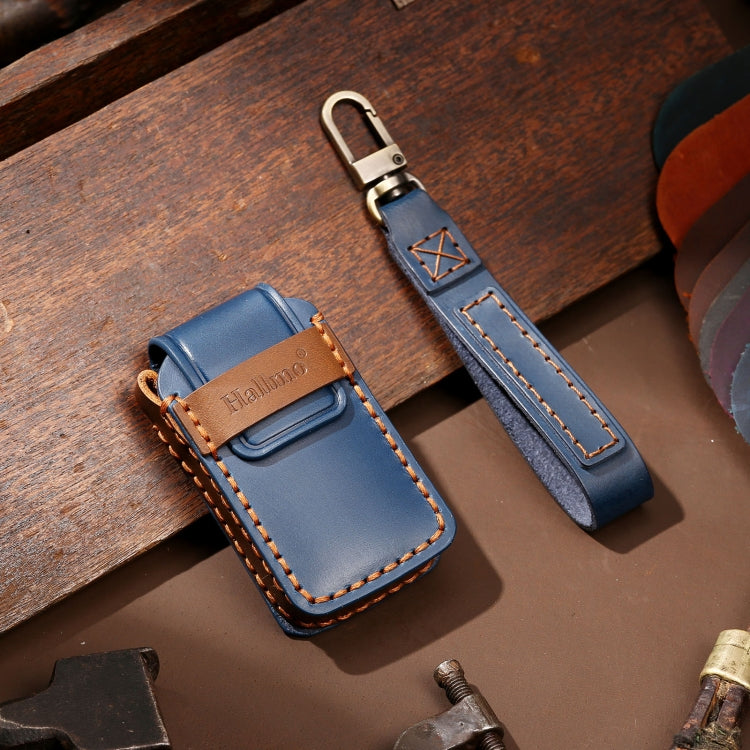 Hallmo Car Cowhide Leather Key Protective Cover Key Case for Honda Civic / Accord 3-button Tail Box(Blue) - free shipping - PMC TechLife - Order now!