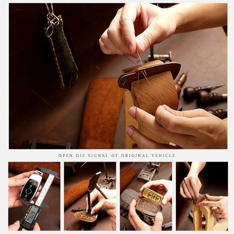 Hallmo Car Cowhide Leather Key Protective Cover Key Case for Tesla Model X B Style(Brown) - free shipping - PMC TechLife - Order now!