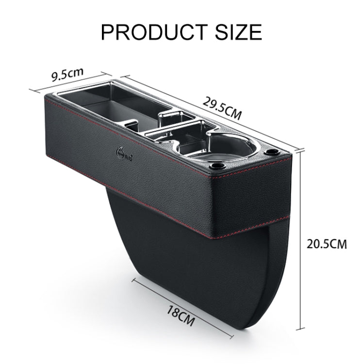 Car Multi-functional Console PU Leather Box Cup Holder Seat Gap Side Storage Box (Black) - Stowing Tidying by PMC Jewellery | Online Shopping South Africa | PMC Jewellery | Buy Now Pay Later Mobicred