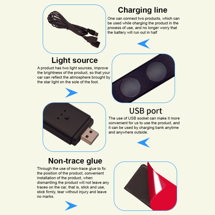 A86 Car Charging Smart Voice-activated Colorful Foot Atmosphere Light - Atmosphere lights by PMC TechLife | Online Shopping South Africa | PMC TechLife | Buy Now Pay Later Mobicred