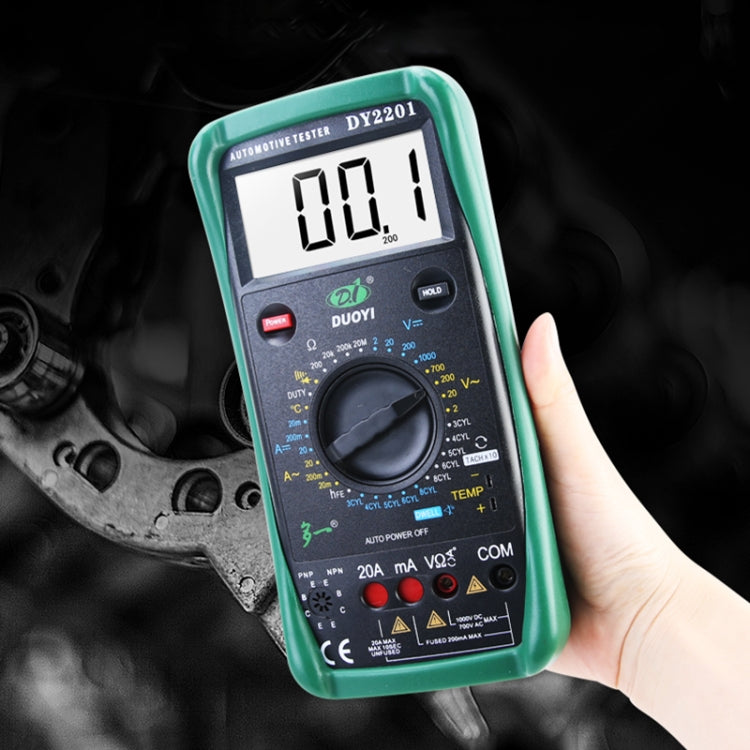 DUOYI DY2201 Car High-precision Digital Automobile Multi-function Maintenance Automatic Universal Meter - free shipping - PMC TechLife - Order now!