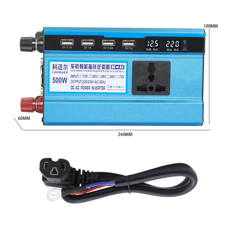 Carmaer 48V to 220V 500W Double Socket Car Double Digital Display Inverter Household Power Converter - Modified Square Wave by PMC TechLife | Online Shopping South Africa | PMC TechLife | Buy Now Pay Later Mobicred