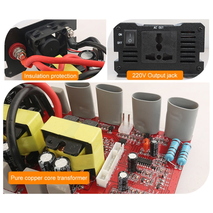 Carmaer 48V to 220V 500W Double Socket Car Double Digital Display Inverter Household Power Converter - Modified Square Wave by PMC TechLife | Online Shopping South Africa | PMC TechLife | Buy Now Pay Later Mobicred