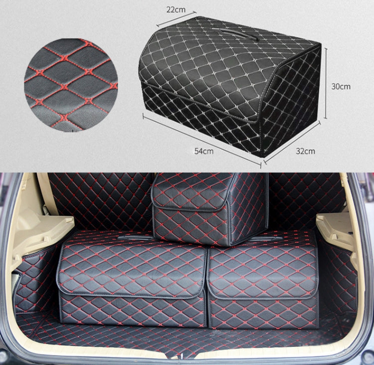 Car Trunk Foldable Storage Box, Rhombic Grid Large Size: 54 x 32 x 30cm (Black Red) - Stowing Tidying by PMC Jewellery | Online Shopping South Africa | PMC Jewellery | Buy Now Pay Later Mobicred