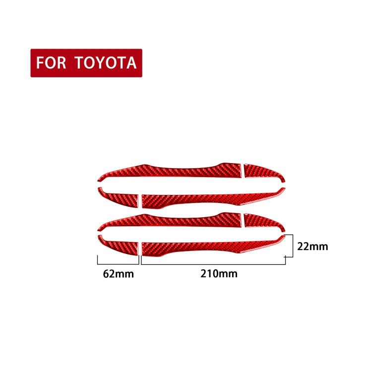 8 PCS / Set Carbon Fiber Car Outer Handle Decorative Sticker for Toyota Corolla 2014-2018,Left and Right Drive Universal(Red) - Decorative Sticker by PMC Jewellery | Online Shopping South Africa | PMC Jewellery | Buy Now Pay Later Mobicred