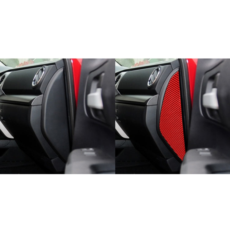 2 PCS / Set Carbon Fiber Car Door Anti-collision Cushion Decorative Sticker for Toyota Tundra 2014-2018,Left and Right Drive Universal (Red) - Car Interior Mouldings by PMC Jewellery | Online Shopping South Africa | PMC Jewellery | Buy Now Pay Later Mobicred