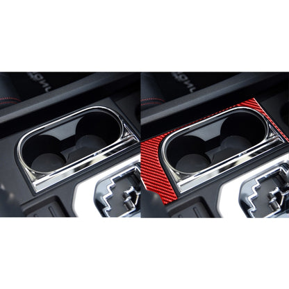 Carbon Fiber Car Cup Holder Frame Decorative Sticker for Toyota Tundra 2014-2018,Right Drive (Red) - Car Interior Mouldings by PMC Jewellery | Online Shopping South Africa | PMC Jewellery | Buy Now Pay Later Mobicred