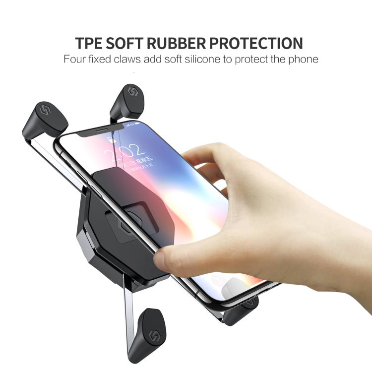 ZH-1558C1 Motorcycle M8 Ball Joint X-shape Aluminum Alloy Phone Holder - Holder by PMC Jewellery | Online Shopping South Africa | PMC Jewellery | Buy Now Pay Later Mobicred