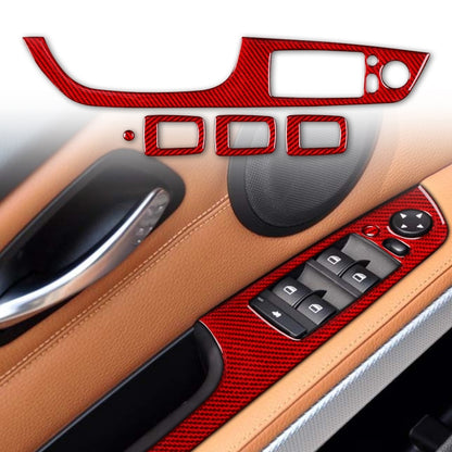 5 PCS Set for BMW 3 Series E90 Carbon Fiber Car Left Driving Lifting Panel Decorative Sticker with Folding, Diameter: 37.8cm(Red) - Car Interior Mouldings by PMC Jewellery | Online Shopping South Africa | PMC Jewellery | Buy Now Pay Later Mobicred