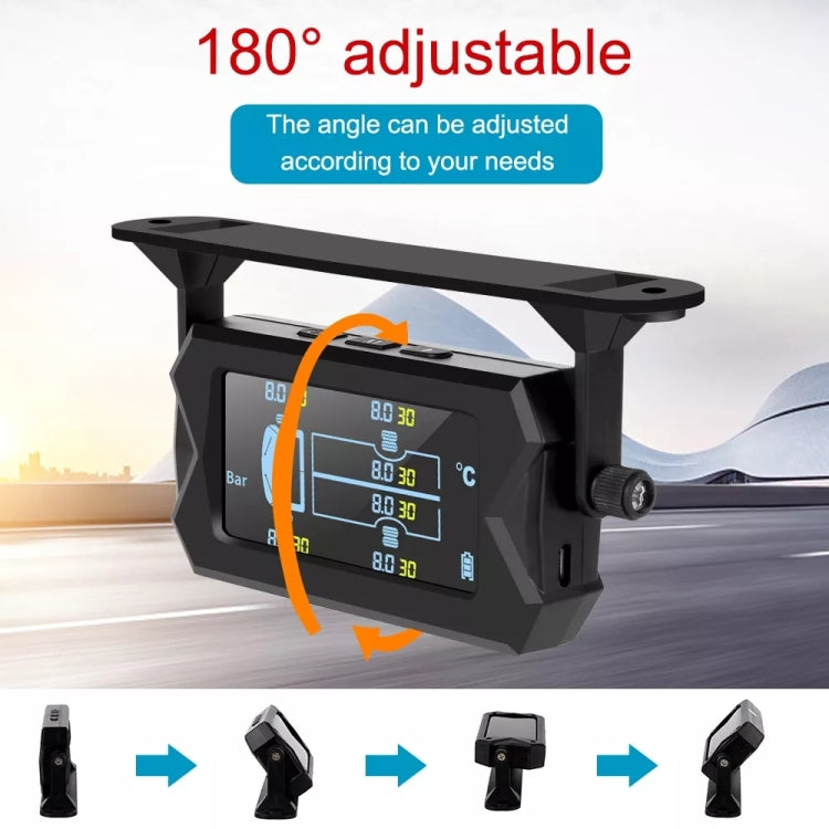 15Bar Solar Wireless Tire Pressure Monitoring System TPMS 6 External Sensors for 6-wheel Truck Bus - Tire Pressure Gauges by PMC Jewellery | Online Shopping South Africa | PMC Jewellery | Buy Now Pay Later Mobicred