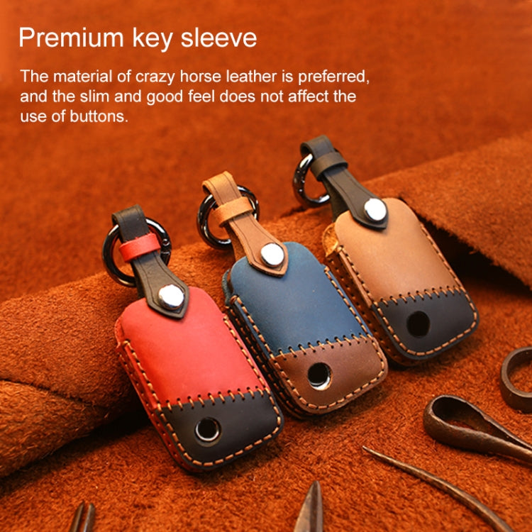 For Volkswagen Car Cowhide Leather Key Protective Cover Key Case, A Version(Brown) - free shipping - PMC TechLife - Order now!