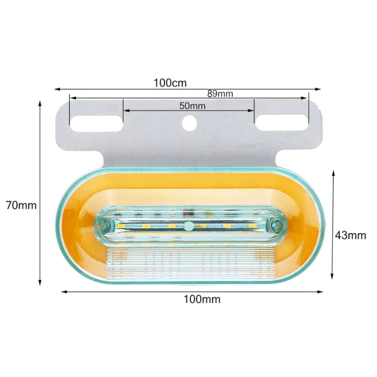 2 PCS 24V 12LED Car Oval Side Lamp (White Light) - Warning Lights by PMC TechLife | Online Shopping South Africa | PMC TechLife | Buy Now Pay Later Mobicred