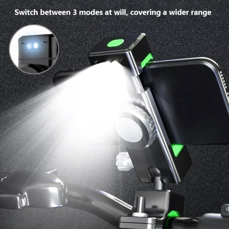 Bicycle / Motorcycle Anti-theft Anti-take Off Mobile Phone Holder with Light (Black) - Retaining Clips by PMC TechLife | Online Shopping South Africa | PMC TechLife | Buy Now Pay Later Mobicred