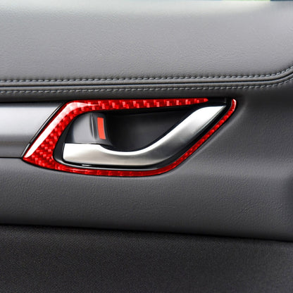 Car Carbon Fiber Inside Door Handle Decorative Sticker for Mazda CX-5 2017-2018, Left and Right Drive (Red) - Car Interior Mouldings by PMC Jewellery | Online Shopping South Africa | PMC Jewellery | Buy Now Pay Later Mobicred