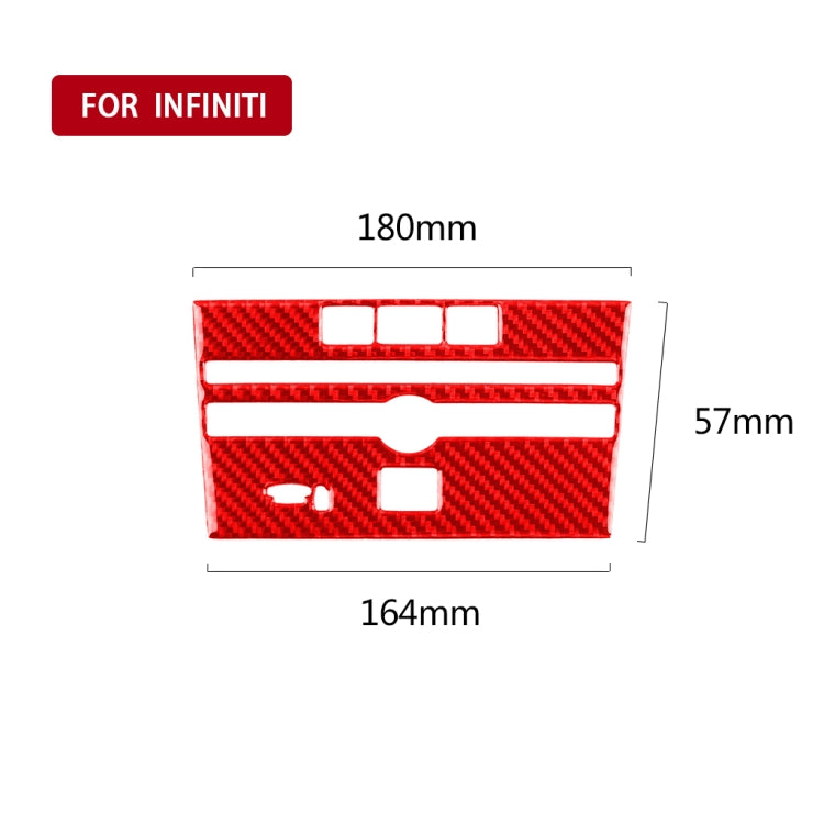 Car Carbon Fiber B Style CD Console Panel Decorative Sticker for Infiniti Q50 2014-2020, Left Drive(Red) - Car Interior Mouldings by PMC Jewellery | Online Shopping South Africa | PMC Jewellery | Buy Now Pay Later Mobicred