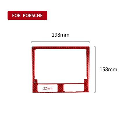 Car Carbon Fiber Navigation Panel Decorative Sticker for Porsche Macan 2014-2018, Left and Right Drive Universal (Red) - Car Interior Mouldings by PMC Jewellery | Online Shopping South Africa | PMC Jewellery | Buy Now Pay Later Mobicred