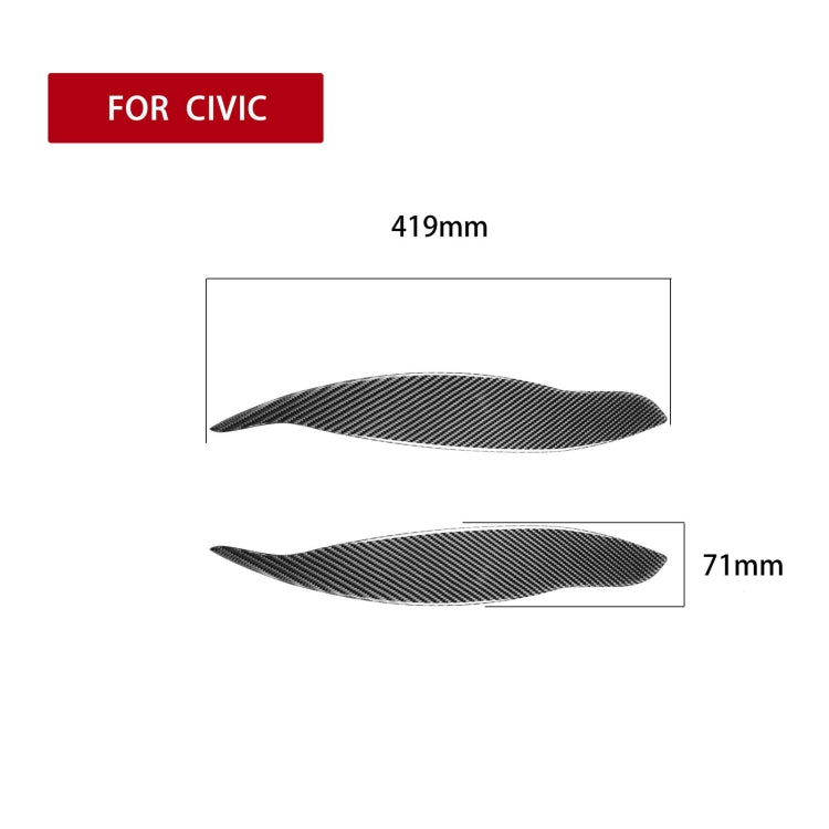 2 PCS / Set Carbon Fiber Car Lamp Eyebrow Decorative Sticker for Honda Civic 1999-1900, Drop Glue Version - Lamp Decoration by PMC Jewellery | Online Shopping South Africa | PMC Jewellery | Buy Now Pay Later Mobicred