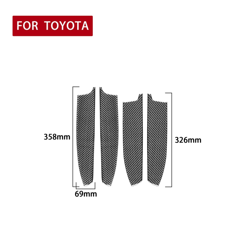 4 PCS / Set Carbon Fiber Car Door Inner Armrest Decorative Sticker for Toyota 4Runner 2010-2020 - Car Interior Mouldings by PMC Jewellery | Online Shopping South Africa | PMC Jewellery | Buy Now Pay Later Mobicred