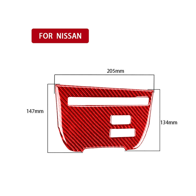 Carbon Fiber Car CD Player Console A Version Decorative Sticker for Nissan GTR R35 2008-2016, Left Driving(Red) - Car Interior Mouldings by PMC Jewellery | Online Shopping South Africa | PMC Jewellery | Buy Now Pay Later Mobicred