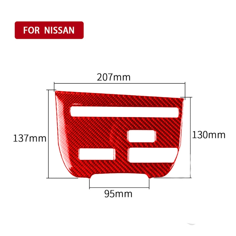 Carbon Fiber Car CD Player Console C Version Decorative Sticker for Nissan GTR R35 2008-2016, Left Driving(Red) - Car Interior Mouldings by PMC Jewellery | Online Shopping South Africa | PMC Jewellery | Buy Now Pay Later Mobicred