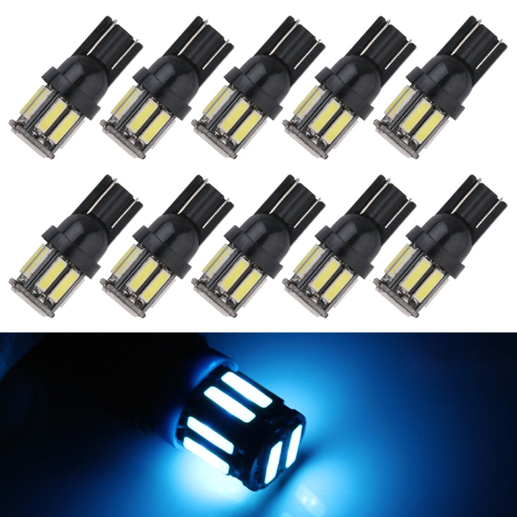 10pcs T10 DC12V / 0.96W / 0.08A Car Clearance Light 10LEDs SMD-7020 Lamp Beads (Ice Blue Light) - Clearance Lights by PMC Jewellery | Online Shopping South Africa | PMC Jewellery | Buy Now Pay Later Mobicred