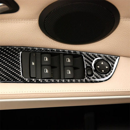 4 PCS Carbon Fiber Car Left Driving Lifting Panel Decorative Sticker without Folding for BMW E90 / 320i / 325i, Diameter: 35.8cm - Car Interior Mouldings by PMC Jewellery | Online Shopping South Africa | PMC Jewellery | Buy Now Pay Later Mobicred