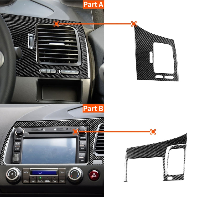 2 in 1 Car Carbon Fiber Driver Seat Left Side Air Outlet + Navigation Panel Decorative Sticker for Honda Civic 8th Generation 2006-2011, Right Drive - Car Interior Mouldings by PMC Jewellery | Online Shopping South Africa | PMC Jewellery | Buy Now Pay Later Mobicred