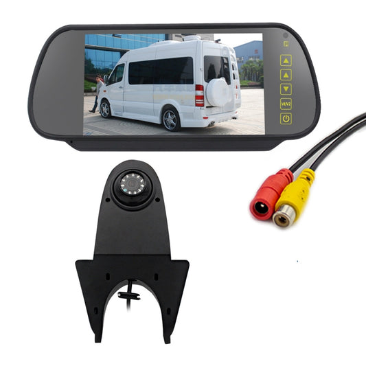 PZ506 Car Waterproof Reversing View Camera + 7 inch Rearview Monitor for Mercedes Benz - Rear View Cameras by PMC Jewellery | Online Shopping South Africa | PMC Jewellery | Buy Now Pay Later Mobicred