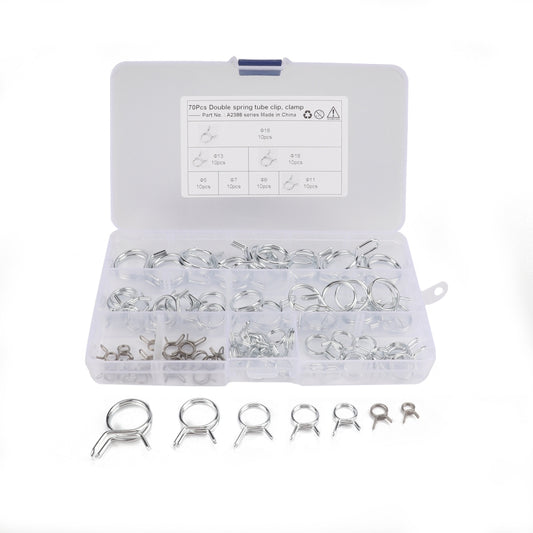 70 PCS Double Wire Spring Tube Clamp Water Pipe Clamps, Size: 5.0-18mm - Booster Cable & Clip by PMC Jewellery | Online Shopping South Africa | PMC Jewellery | Buy Now Pay Later Mobicred