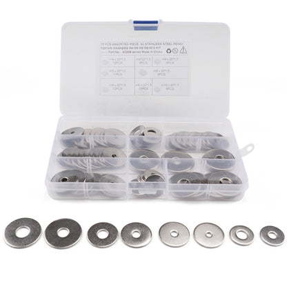 75 PCS Round Shape Stainless Steel Flat Washer Assorted Kit for Car / Boat / Home Appliance - Nuts & Bolts by PMC Jewellery | Online Shopping South Africa | PMC Jewellery | Buy Now Pay Later Mobicred