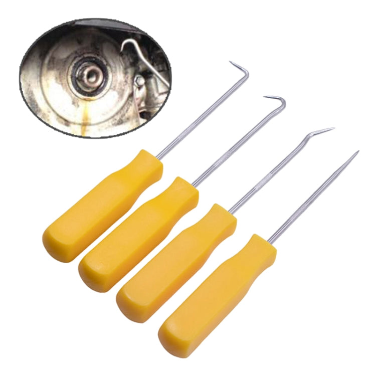 4 PCS Car Pick and Hook Set O Ring Oil Seal Gasket Puller Remover Craft Hand Tool Car Remover Tool Set (Yellow) - Hand Tool Sets by PMC Jewellery | Online Shopping South Africa | PMC Jewellery | Buy Now Pay Later Mobicred