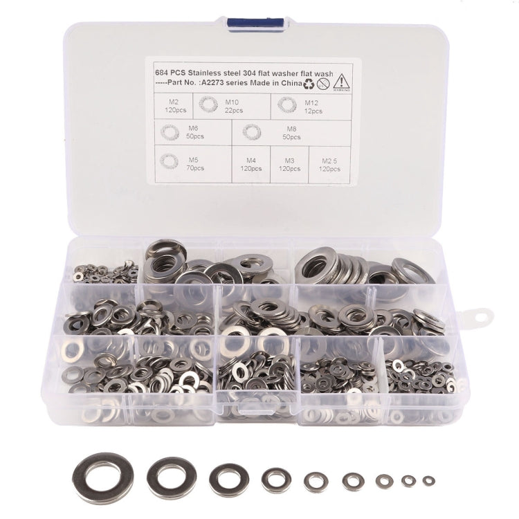 684 PCS Stainless Steel Spring Lock Washer Assorted Kit for Car / Boat / Home Appliance - Nuts & Bolts by PMC Jewellery | Online Shopping South Africa | PMC Jewellery | Buy Now Pay Later Mobicred