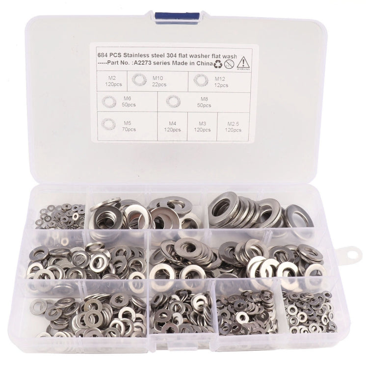 684 PCS Stainless Steel Spring Lock Washer Assorted Kit for Car / Boat / Home Appliance - Nuts & Bolts by PMC Jewellery | Online Shopping South Africa | PMC Jewellery | Buy Now Pay Later Mobicred