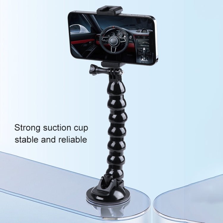 Extended Suction Cup Jaws Flex Clamp Mount with Cold Shoe Phone Clamp (Black) - Holder by PMC TechLife | Online Shopping South Africa | PMC TechLife | Buy Now Pay Later Mobicred