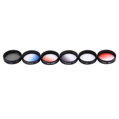JUNESTAR 6 in 1 Professional 34mm Lens Filter(CPL + UV + Gradual Red + Gradual Orange + Gradual Blue + Gradual Grey) for DJI Phantom 3 & 4 - Phantom Lens Filter by JSR | Online Shopping South Africa | PMC Jewellery | Buy Now Pay Later Mobicred