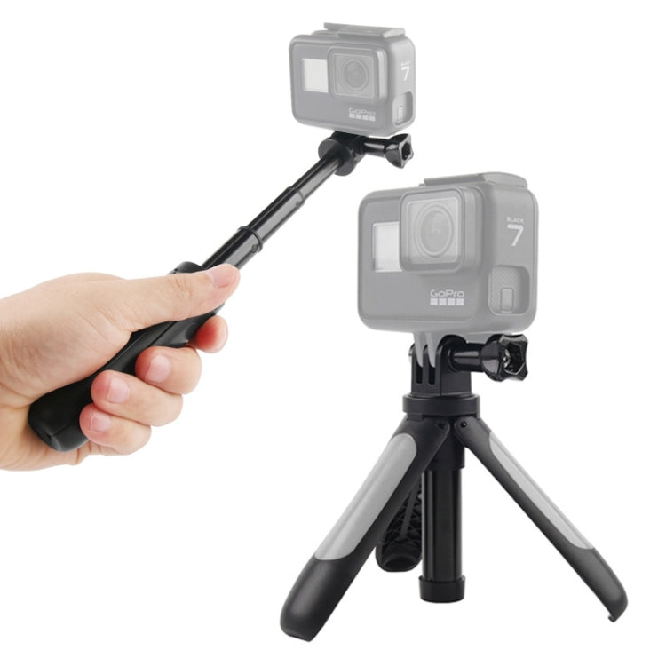 GP446 Multifunctional Mini Fixed Tripod for GoPro Hero12 Black / Hero11 /10 /9 /8 /7 /6 /5, Insta360 Ace / Ace Pro, DJI Osmo Action 4 and Other Action Cameras(Grey) - Holder by PMC Jewellery | Online Shopping South Africa | PMC Jewellery | Buy Now Pay Later Mobicred