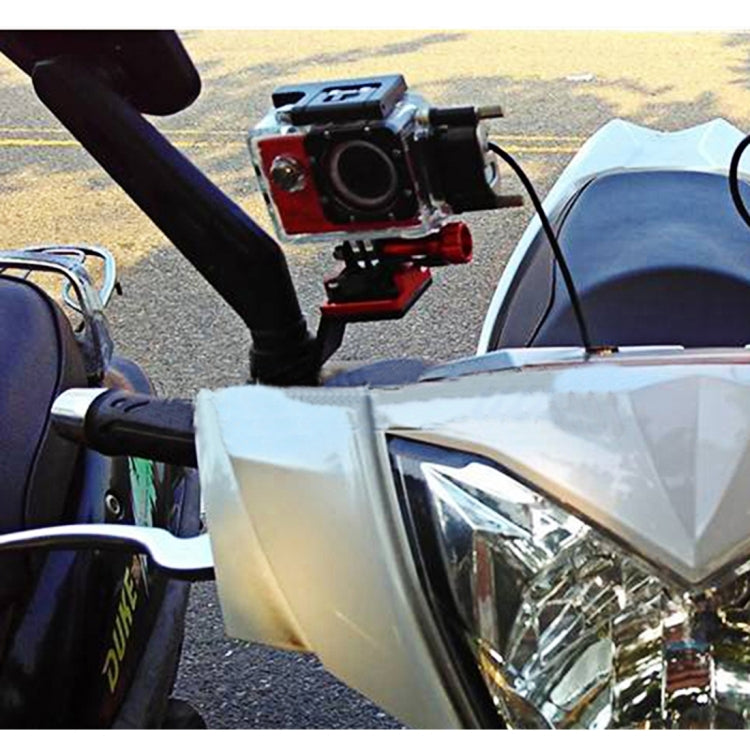 Motorcycle Rearview Mirror CNC Aluminum Alloy Stent Fixed Bracket Holder forGoPro Hero12 Black / Hero11 /10 /9 /8 /7 /6 /5, Insta360 Ace / Ace Pro, DJI Osmo Action 4 and Other Action Cameras(Black) - Bicycle Handlebar Mount by PMC Jewellery | Online Shopping South Africa | PMC Jewellery | Buy Now Pay Later Mobicred