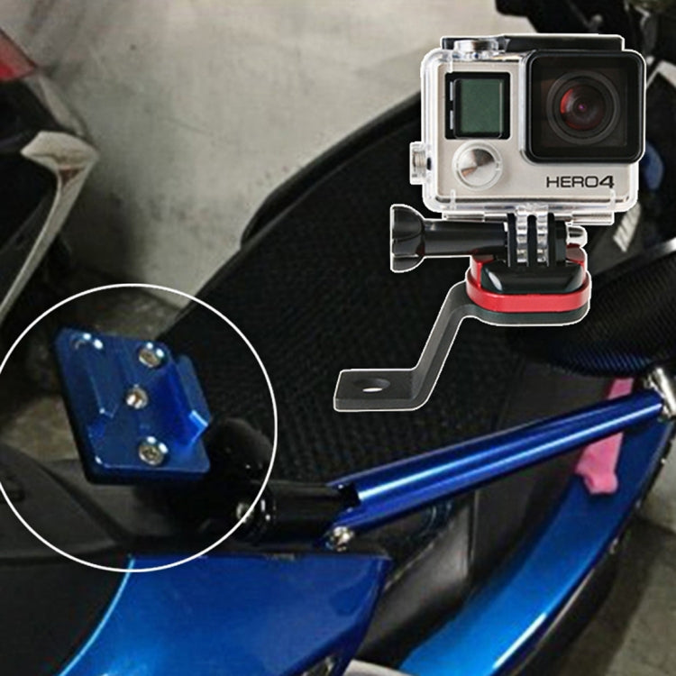 Motorcycle Rearview Mirror CNC Aluminum Alloy Stent Fixed Bracket Holder forGoPro Hero12 Black / Hero11 /10 /9 /8 /7 /6 /5, Insta360 Ace / Ace Pro, DJI Osmo Action 4 and Other Action Cameras(Blue) - Bicycle Handlebar Mount by PMC Jewellery | Online Shopping South Africa | PMC Jewellery | Buy Now Pay Later Mobicred