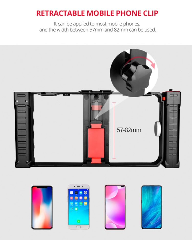 YELANGU PC02A Vlogging Live Broadcast Plastic Cage Video Rig Filmmaking Stabilizer Bracket for iPhone, Galaxy, Huawei, Xiaomi, HTC, LG, Google, and Other Smartphones(Black) - Stand by YELANGU | Online Shopping South Africa | PMC Jewellery | Buy Now Pay Later Mobicred