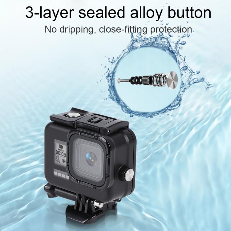 For GoPro HERO8 Black 45m Waterproof Housing Protective Case with Buckle Basic Mount & Screw & (Purple, Red, Pink) Filters & Floating Bobber Grip & Strap & Anti-Fog Inserts (Transparent) - Waterproof Cases by PMC TechLife | Online Shopping South Africa | PMC TechLife | Buy Now Pay Later Mobicred