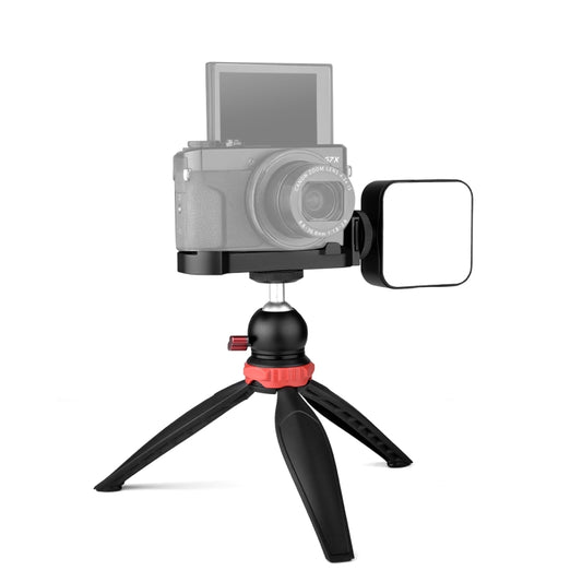 YELANGU CL9-A Camera Expansion Board Base L Plate Kit with LED Light + Tripod + Ball-head for Canon G7X2/ G7X3(Black) - L-Bracket by YELANGU | Online Shopping South Africa | PMC Jewellery | Buy Now Pay Later Mobicred